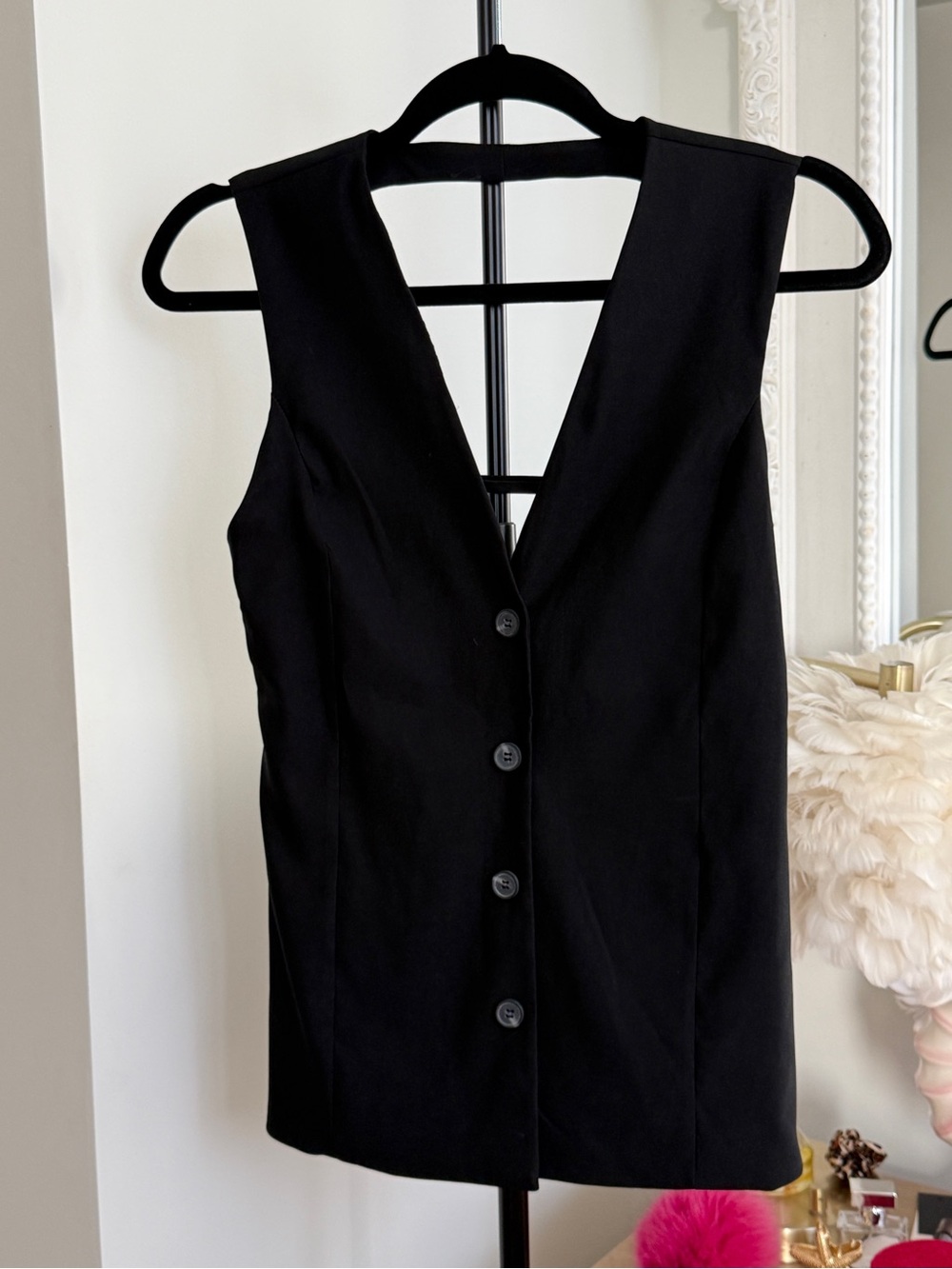 Zara Black Sleeveless Vest With Open Back